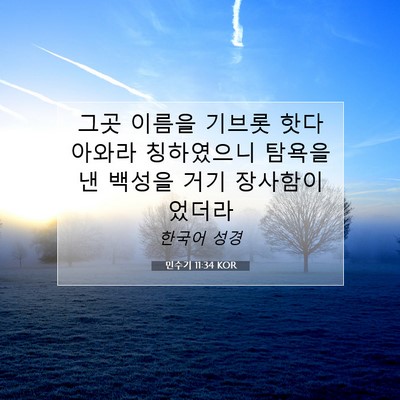 Picture 07 - 민수기 11:34 KOR - 그곳 이름을 기브롯 핫다아와라 - Bible Verse Picture