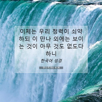 Picture 07 - 민수기 11:6 KOR - 이제는 우리 정력이 쇠약하되 이 - Bible Verse Picture