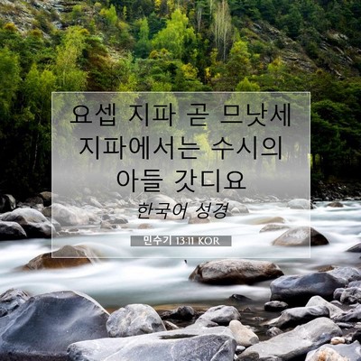 Picture 07 - 민수기 13:11 KOR - 요셉 지파 곧 므낫세 지파에서는 - Bible Verse Picture