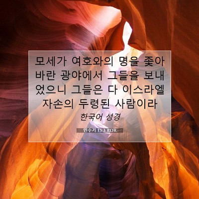 Picture 07 - 민수기 13:3 KOR - 모세가 여호와의 명을 좇아 바란 - Bible Verse Picture