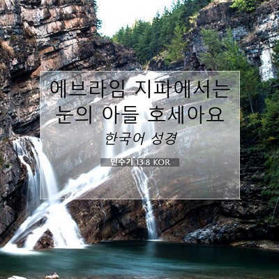 Picture 07 - 민수기 13:8 KOR - 에브라임 지파에서는 눈의 아들 - Bible Verse Picture