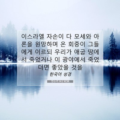 Picture 07 - 민수기 14:2 KOR - 이스라엘 자손이 다 모세와 아론을 - Bible Verse Picture