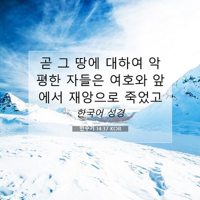Picture 07 - 민수기 14:37 KOR - 곧 그 땅에 대하여 악평한 자들은 - Bible Verse Picture
