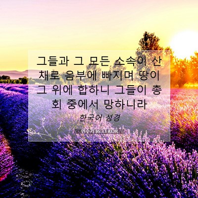 Picture 07 - 민수기 16:33 KOR - 그들과 그 모든 소속이 산 채로 - Bible Verse Picture