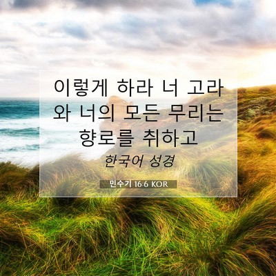 Picture 07 - 민수기 16:6 KOR - 이렇게 하라 너 고라와 너의 모든 - Bible Verse Picture