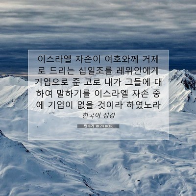 Picture 07 - 민수기 18:24 KOR - 이스라엘 자손이 여호와께 거제로 - Bible Verse Picture