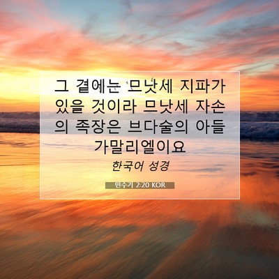 Picture 07 - 민수기 2:20 KOR - 그 곁에는 므낫세 지파가 있을 - Bible Verse Picture