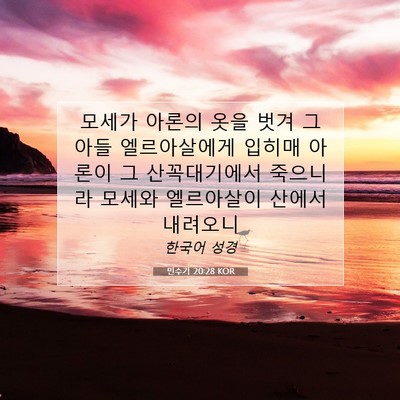 Picture 07 - 민수기 20:28 KOR - 모세가 아론의 옷을 벗겨 그 아들 - Bible Verse Picture
