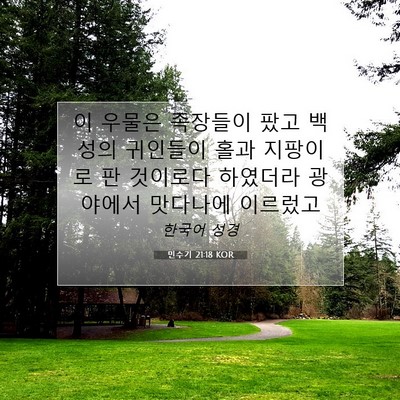 Picture 07 - 민수기 21:18 KOR - 이 우물은 족장들이 팠고 백성의 - Bible Verse Picture