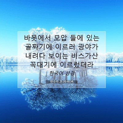 Picture 07 - 민수기 21:20 KOR - 바못에서 모압 들에 있는 골짜기에 - Bible Verse Picture