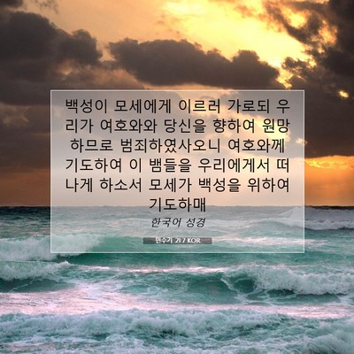 Picture 07 - 민수기 21:7 KOR - 백성이 모세에게 이르러 가로되 - Bible Verse Picture