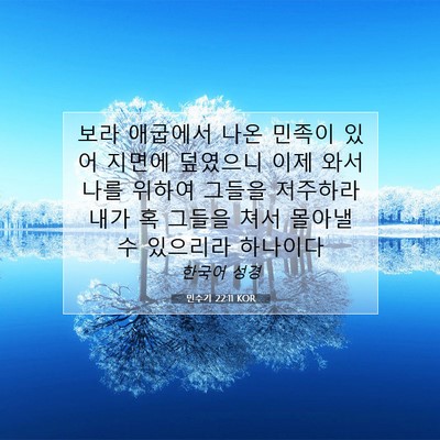 Picture 07 - 민수기 22:11 KOR - 보라 애굽에서 나온 민족이 있어 - Bible Verse Picture