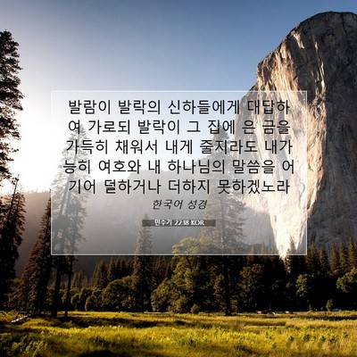 Picture 07 - 민수기 22:18 KOR - 발람이 발락의 신하들에게 대답하여 - Bible Verse Picture