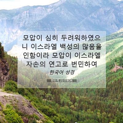 Picture 07 - 민수기 22:3 KOR - 모압이 심히 두려워하였으니 - Bible Verse Picture