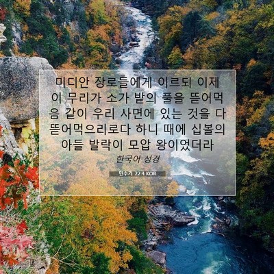 Picture 07 - 민수기 22:4 KOR - 미디안 장로들에게 이르되 이제 이 - Bible Verse Picture