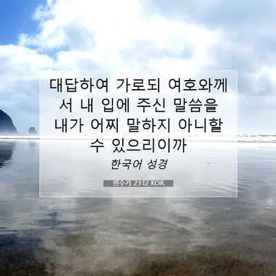 Picture 07 - 민수기 23:12 KOR - 대답하여 가로되 여호와께서 내 입에 - Bible Verse Picture