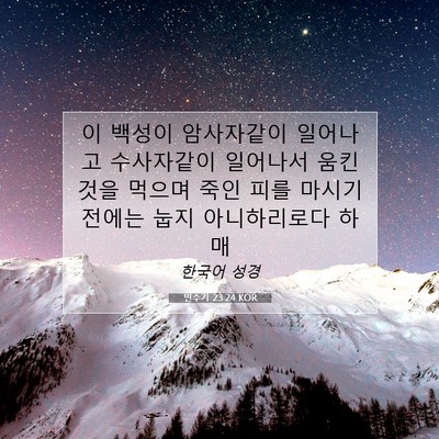 Picture 07 - 민수기 23:24 KOR - 이 백성이 암사자같이 일어나고 - Bible Verse Picture