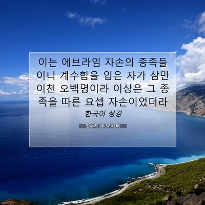 Picture 07 - 민수기 26:37 KOR - 이는 에브라임 자손의 종족들이니 - Bible Verse Picture