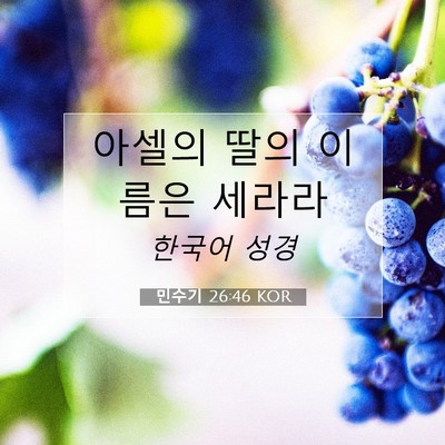 Picture 07 - 민수기 26:46 KOR - 아셀의 딸의 이름은 - Bible Verse Picture