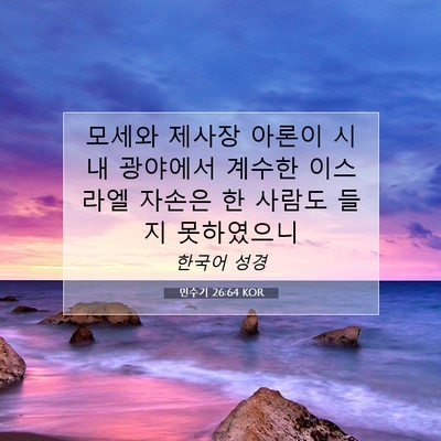 Picture 07 - 민수기 26:64 KOR - 모세와 제사장 아론이 시내 광야에서 - Bible Verse Picture