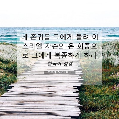 Picture 07 - 민수기 27:20 KOR - 네 존귀를 그에게 돌려 이스라엘 - Bible Verse Picture