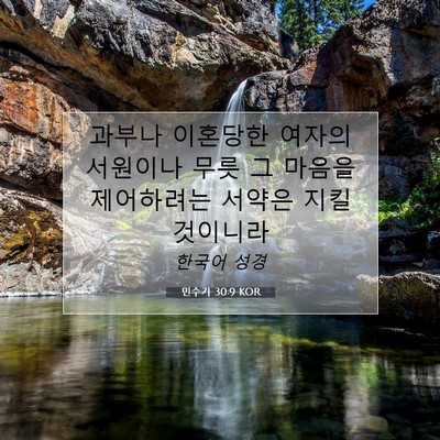 Picture 07 - 민수기 30:9 KOR - 과부나 이혼당한 여자의 서원이나 - Bible Verse Picture