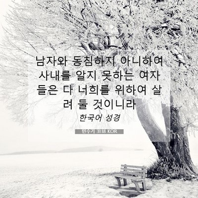 Picture 07 - 민수기 31:18 KOR - 남자와 동침하지 아니하여 사내를 - Bible Verse Picture