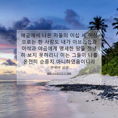 Picture 07 - 민수기 32:11 KOR - 애굽에서 나온 자들의 이십 세 - Bible Verse Picture