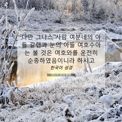 Picture 07 - 민수기 32:12 KOR - 다만 그나스 사람 여분네의 아들 - Bible Verse Picture