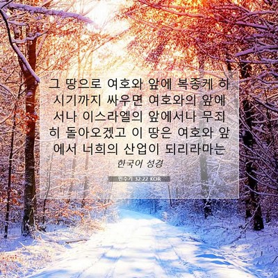 Picture 07 - 민수기 32:22 KOR - 그 땅으로 여호와 앞에 복종케 - Bible Verse Picture
