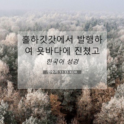 Picture 07 - 민수기 33:33 KOR - 홀하깃갓에서 발행하여 욧바다에 - Bible Verse Picture