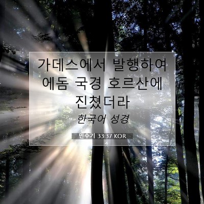Picture 07 - 민수기 33:37 KOR - 가데스에서 발행하여 에돔 국경 - Bible Verse Picture