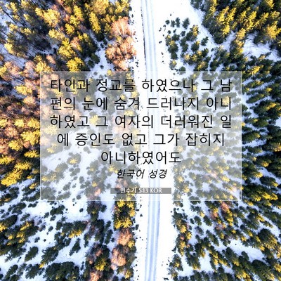 Picture 07 - 민수기 5:13 KOR - 타인과 정교를 하였으나 그 남편의 - Bible Verse Picture