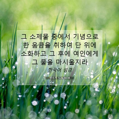 Picture 07 - 민수기 5:26 KOR - 그 소제물 중에서 기념으로 한 - Bible Verse Picture
