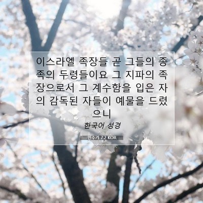 Picture 07 - 민수기 7:2 KOR - 이스라엘 족장들 곧 그들의 종족의 - Bible Verse Picture