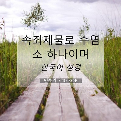 Picture 07 - 민수기 7:40 KOR - 속죄제물로 수염소 - Bible Verse Picture