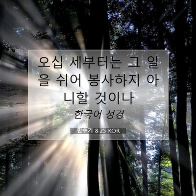 Picture 07 - 민수기 8:25 KOR - 오십 세부터는 그 일을 쉬어 - Bible Verse Picture