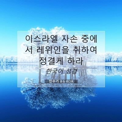 Picture 07 - 민수기 8:6 KOR - 이스라엘 자손 중에서 레위인을 - Bible Verse Picture