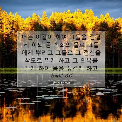 Picture 07 - 민수기 8:7 KOR - 너는 이같이 하여 그들을 정결케 - Bible Verse Picture