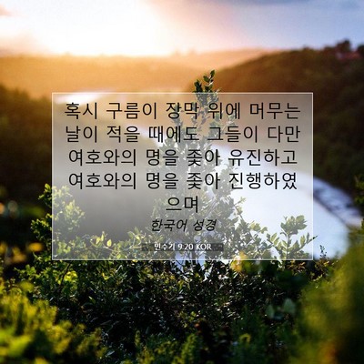 Picture 07 - 민수기 9:20 KOR - 혹시 구름이 장막 위에 머무는 날이 - Bible Verse Picture