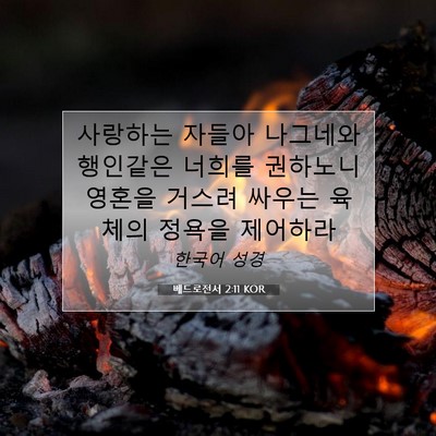 Picture 07 - 베드로전서 2:11 KOR - 사랑하는 자들아 나그네와 행인같은 - Bible Verse Picture
