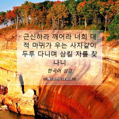 Picture 07 - 베드로전서 5:8 KOR - 근신하라 깨어라 너희 대적 마귀가 - Bible Verse Picture