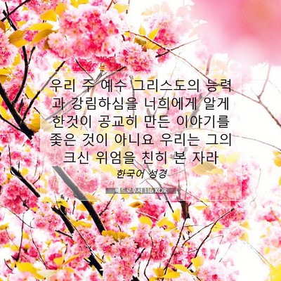Picture 07 - 베드로후서 1:16 KOR - 우리 주 예수 그리스도의 능력과 - Bible Verse Picture