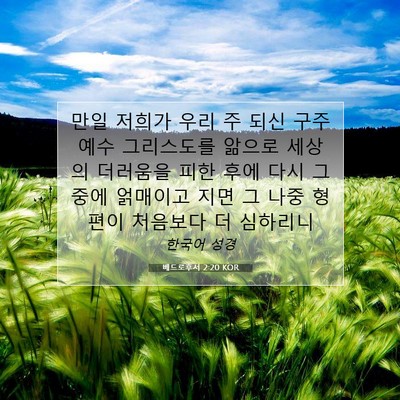 Picture 07 - 베드로후서 2:20 KOR - 만일 저희가 우리 주 되신 구주 예수 - Bible Verse Picture