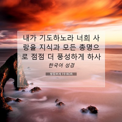 Picture 07 - 빌립보서 1:9 KOR - 내가 기도하노라 너희 사랑을 지식과 - Bible Verse Picture