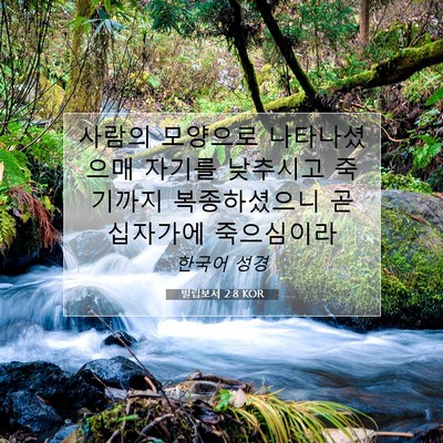 Picture 07 - 빌립보서 2:8 KOR - 사람의 모양으로 나타나셨으매 - Bible Verse Picture
