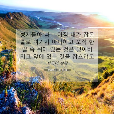 Picture 07 - 빌립보서 3:13 KOR - 형제들아 나는 아직 내가 잡은 줄로 - Bible Verse Picture