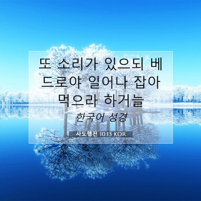 Picture 07 - 사도행전 10:13 KOR - 또 소리가 있으되 베드로야 일어나 - Bible Verse Picture