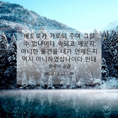 Picture 07 - 사도행전 10:14 KOR - 베드로가 가로되 주여 그럴 수 - Bible Verse Picture
