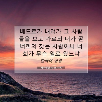 Picture 07 - 사도행전 10:21 KOR - 베드로가 내려가 그 사람들을 보고 - Bible Verse Picture